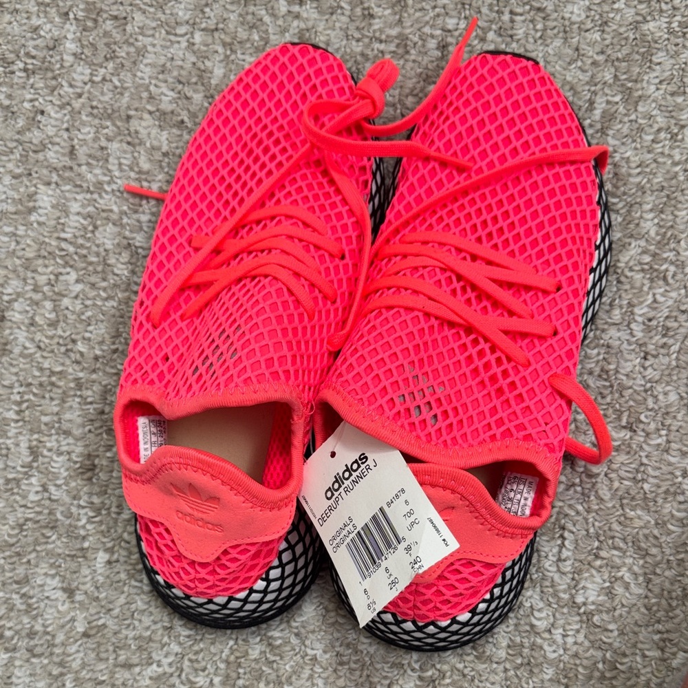 Adidas Neon Pink Mesh Sneakers